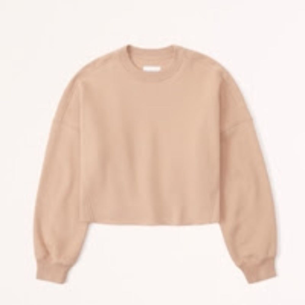 Abercrombie Women's Essential Cutoff Crew - Brown - Small